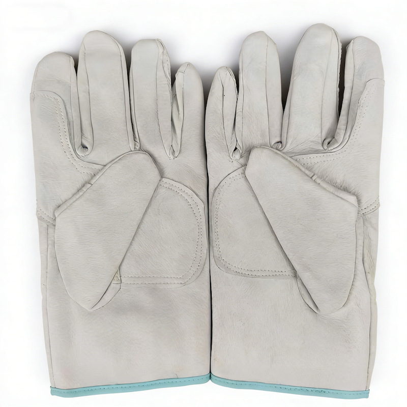 Genuine pig skin leather driver work gloves, wear-resistant, breathable industrial hand protection gloves