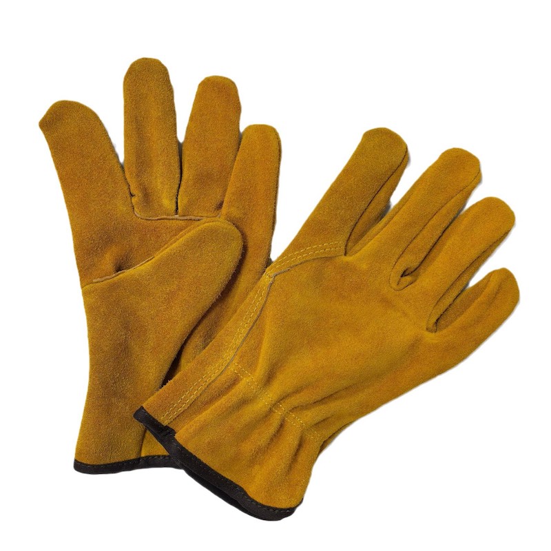 cow split leather work gloves for truck drivers