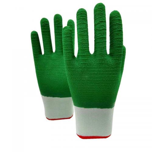 13 Gauge Wave Pattern Foam Latex Fully Coated Work Safety Gloves, Breathable Knit Liner Full Dipped Latex Working Gloves for Construction Gardening Industrial Handling