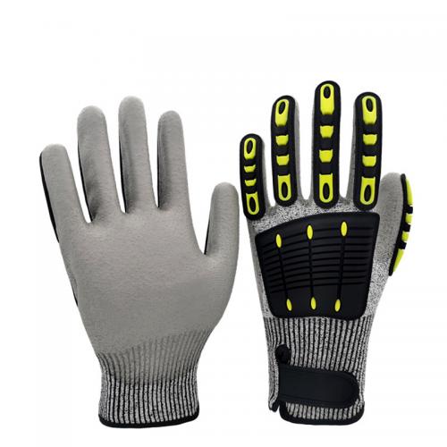TPR Anti-collision Impact-resistant HPPE Protective Safety Gloves PU Coated Anti-slip Anti-cut Anti-Impact Rescue Gloves 