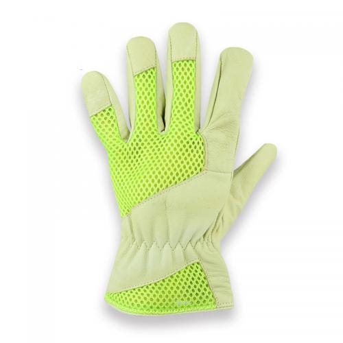Pigskin Leather Breathable Mesh Back Gardening Work Safety Gloves for Landscaping Construction Farming